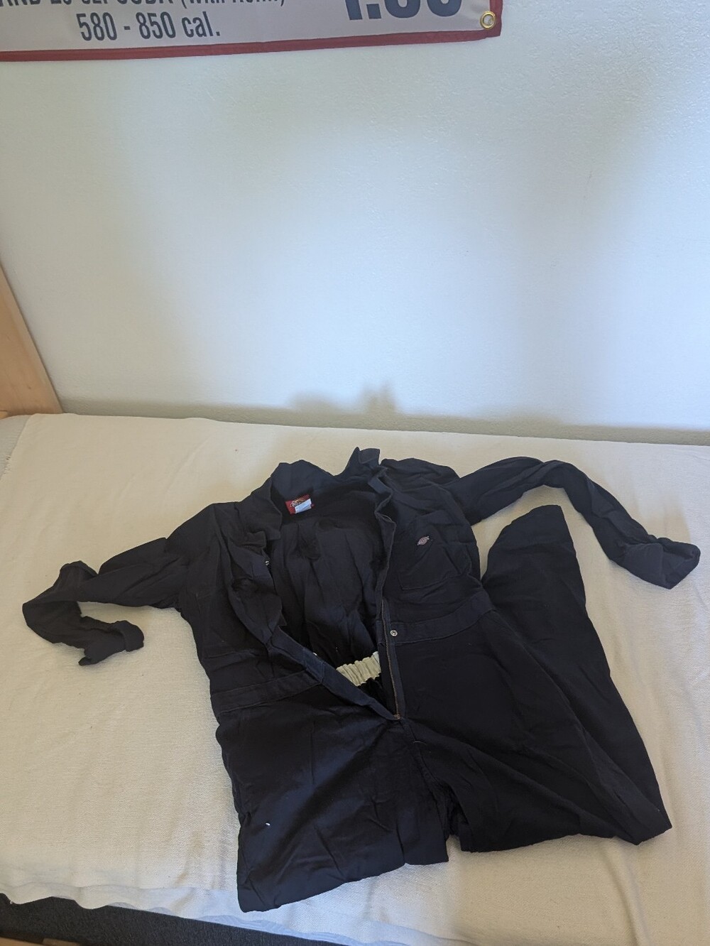 Dickies Blue Workwear Jumpsuit with Red and Yellow Logo